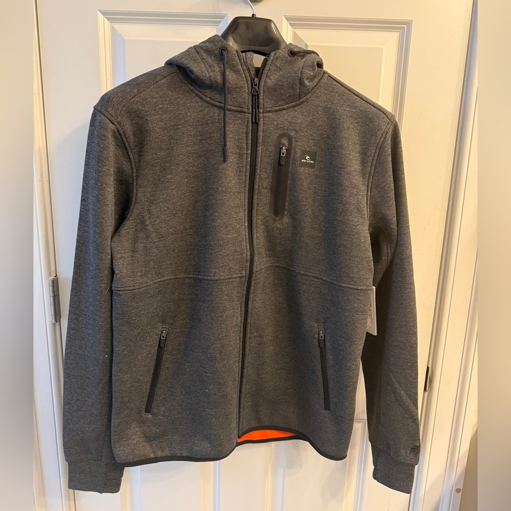Rip Curl Anti-Series Departed Zip Hoodie Men's Size M Charcoal Grey NWT